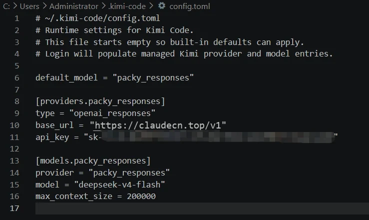 Kimi Code 的 OpenAI Responses 配置